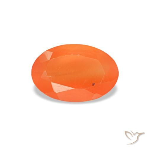 0.38ct Orangefarbener Karneol, Oval, Transparent