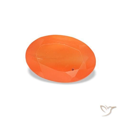 0,38 ctw natürlicher orangefarbener Karneol, Oval Schliff, Transparent