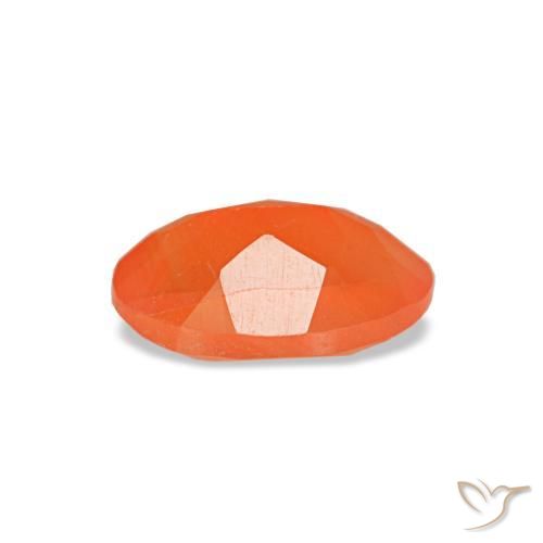 0,38 ctw natürlicher orangefarbener Karneol, Oval Schliff, Transparent