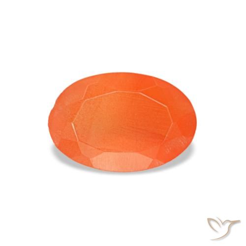 0,36 ctw natürlicher orangefarbener Karneol, Oval Schliff, Transparent