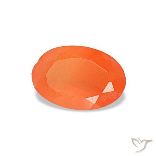 0,36 ctw natürlicher orangefarbener Karneol, Oval Schliff, Transparent