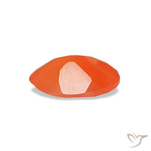 0,36 ctw natürlicher orangefarbener Karneol, Oval Schliff, Transparent