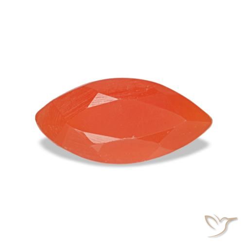 0,48 ctw natürlicher roter Karneol, Marquise, Lichtdurchlässig