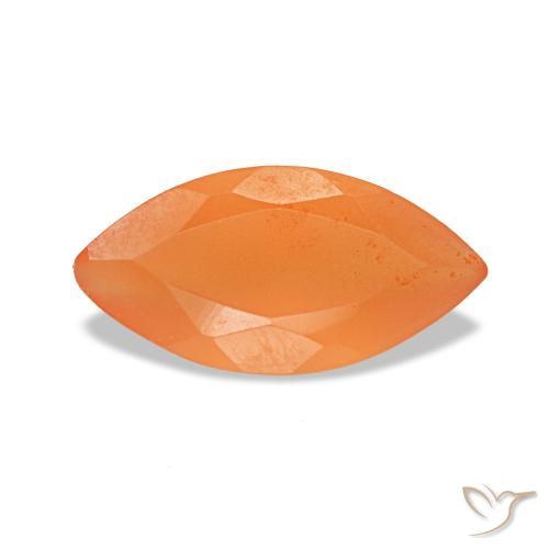 0.50ct Orangefarbener Karneol, Marquise, Transparent