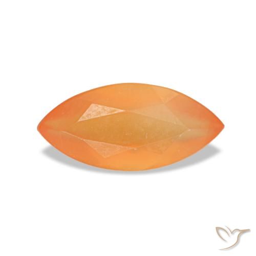 0.35ct Orangefarbener Karneol, Marquise, Transparent