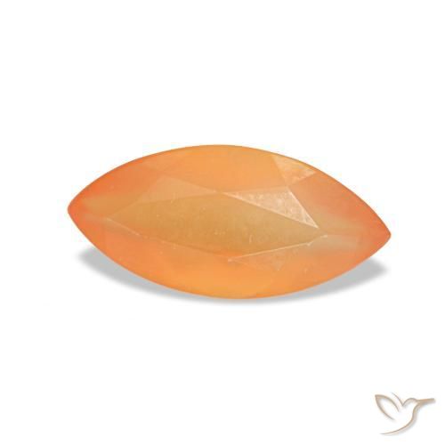 0,35 ctw natürlicher orangefarbener Karneol, Marquise, Transparent