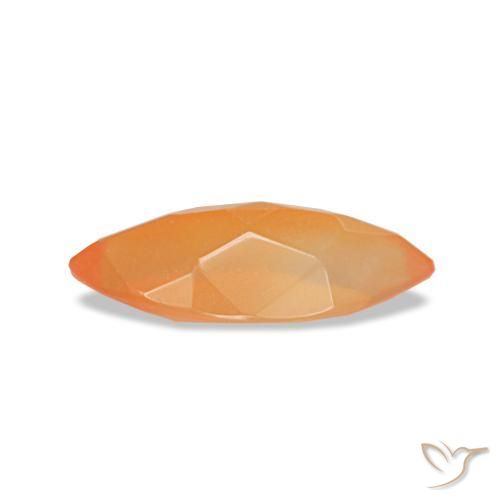 0,35 ctw natürlicher orangefarbener Karneol, Marquise, Transparent