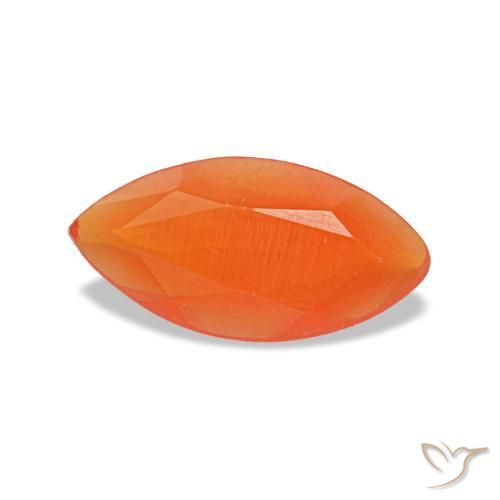 0,28 ctw natürlicher orangefarbener Karneol, Marquise, Transparent