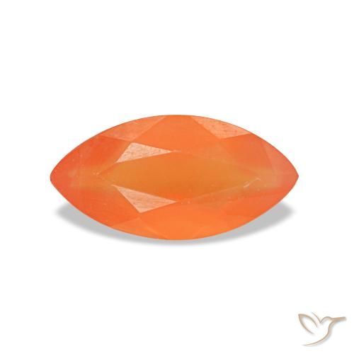 0.36ct Orangefarbener Karneol, Marquise, Transparent