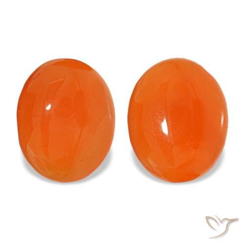 4.41ctw Orangefarbener Karneol, Oval, Lichtdurchlässig