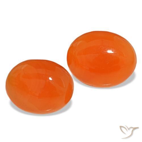 4,41 ct natürliche orangefarbener Karneol-Edelsteine, Oval Schliff, Lichtdurchlässig
