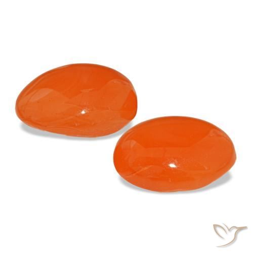 4,41 ct natürliche orangefarbener Karneol-Edelsteine, Oval Schliff, Lichtdurchlässig