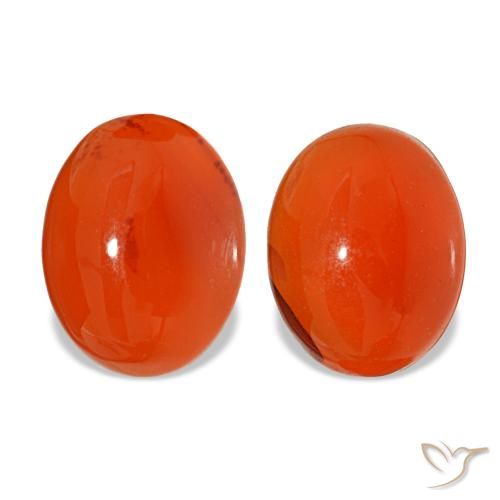 3,96 ct natürliche orangefarbener Karneol-Edelsteine, Oval Schliff, Lichtdurchlässig