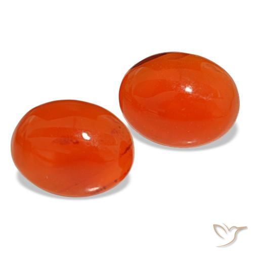 3,96 ct natürliche orangefarbener Karneol-Edelsteine, Oval Schliff, Lichtdurchlässig