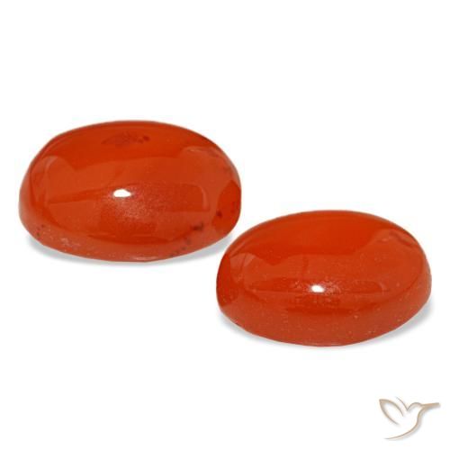 3,96 ct natürliche orangefarbener Karneol-Edelsteine, Oval Schliff, Lichtdurchlässig