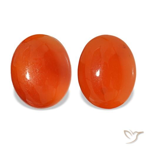 4,90 ct natürliche orangefarbener Karneol-Edelsteine, Oval Schliff, Lichtdurchlässig