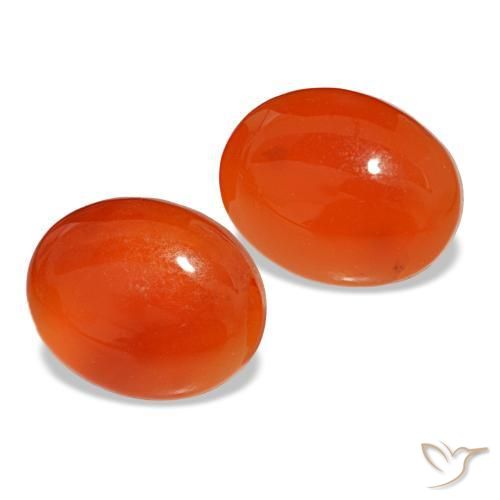4,90 ct natürliche orangefarbener Karneol-Edelsteine, Oval Schliff, Lichtdurchlässig