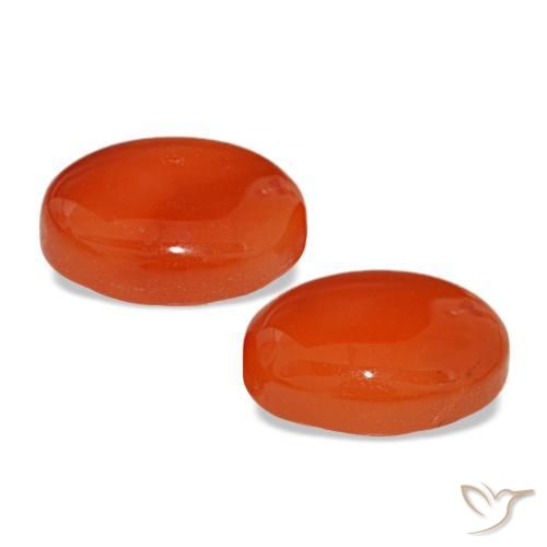 4,90 ct natürliche orangefarbener Karneol-Edelsteine, Oval Schliff, Lichtdurchlässig