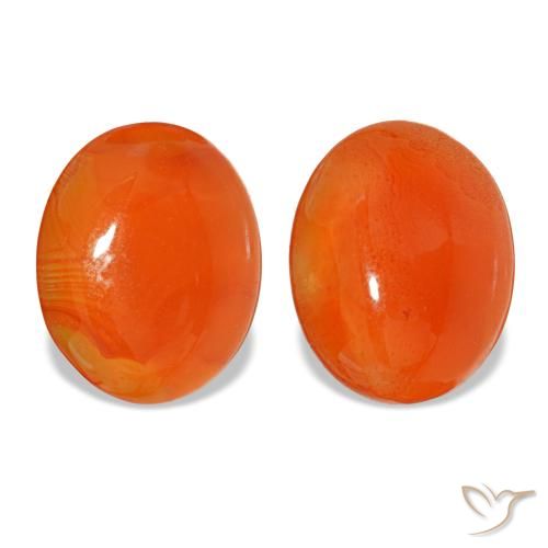 4.23ctw Orangefarbener Karneol, Oval, Lichtdurchlässig