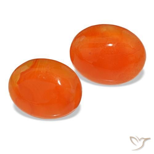 4,23 ct natürliche orangefarbener Karneol-Edelsteine, Oval Schliff, Lichtdurchlässig