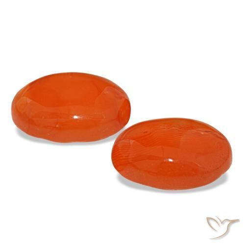 4,23 ct natürliche orangefarbener Karneol-Edelsteine, Oval Schliff, Lichtdurchlässig