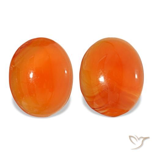 5,67 ct natürliche orangefarbener Karneol-Edelsteine, Oval Schliff, Lichtdurchlässig