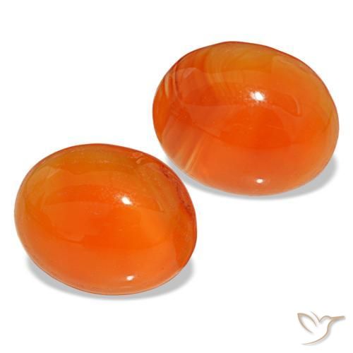 5,67 ct natürliche orangefarbener Karneol-Edelsteine, Oval Schliff, Lichtdurchlässig