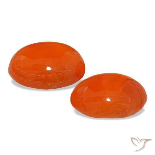 5,67 ct natürliche orangefarbener Karneol-Edelsteine, Oval Schliff, Lichtdurchlässig