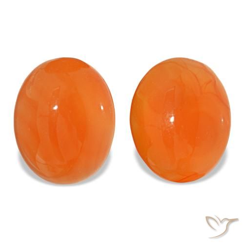 5.06ctw Orangefarbener Karneol, Oval, Lichtdurchlässig