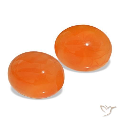 5,06 ct natürliche orangefarbener Karneol-Edelsteine, Oval Schliff, Lichtdurchlässig