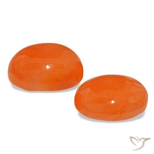 5,06 ct natürliche orangefarbener Karneol-Edelsteine, Oval Schliff, Lichtdurchlässig