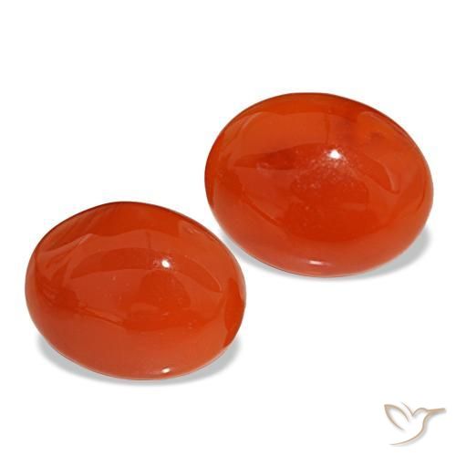 4,56 ct natürliche orangefarbener Karneol-Edelsteine, Oval Schliff, Lichtdurchlässig