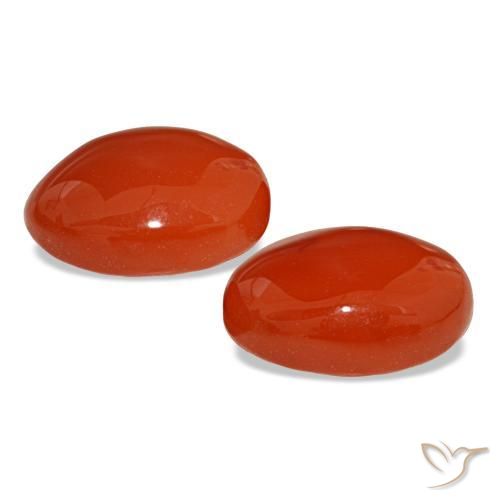 4,56 ct natürliche orangefarbener Karneol-Edelsteine, Oval Schliff, Lichtdurchlässig