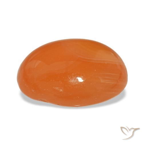 3,32 ctw natürlicher orangefarbener Karneol, Oval Schliff, Lichtdurchlässig