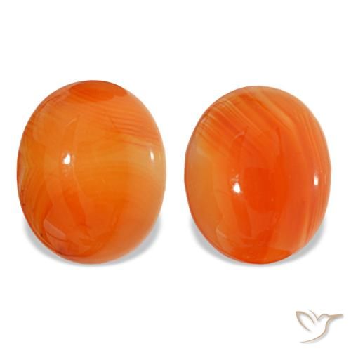 6,66 ct natürliche orangefarbener Karneol-Edelsteine, Oval Schliff, Lichtdurchlässig