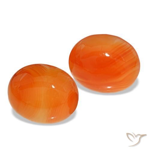 6,66 ct natürliche orangefarbener Karneol-Edelsteine, Oval Schliff, Lichtdurchlässig