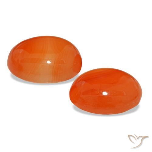 6,66 ct natürliche orangefarbener Karneol-Edelsteine, Oval Schliff, Lichtdurchlässig