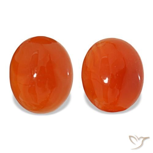 6.01ctw Orangefarbener Karneol, Oval, Lichtdurchlässig