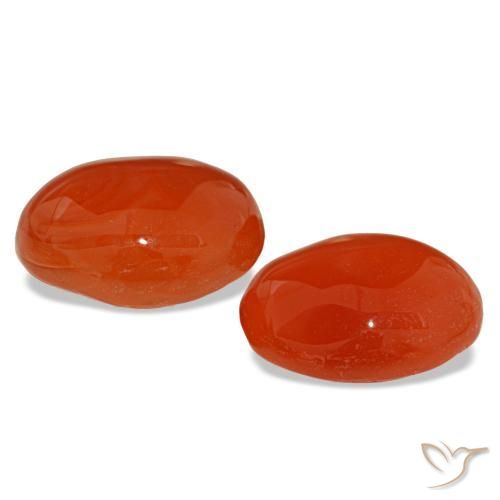 6,01 ct natürliche orangefarbener Karneol-Edelsteine, Oval Schliff, Lichtdurchlässig