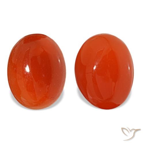 3,46 ct natürliche orangefarbener Karneol-Edelsteine, Oval Schliff, Lichtdurchlässig