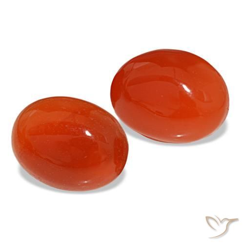 3,46 ct natürliche orangefarbener Karneol-Edelsteine, Oval Schliff, Lichtdurchlässig