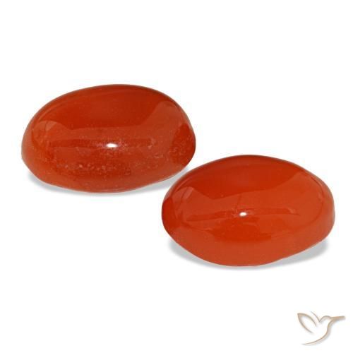 3,46 ct natürliche orangefarbener Karneol-Edelsteine, Oval Schliff, Lichtdurchlässig