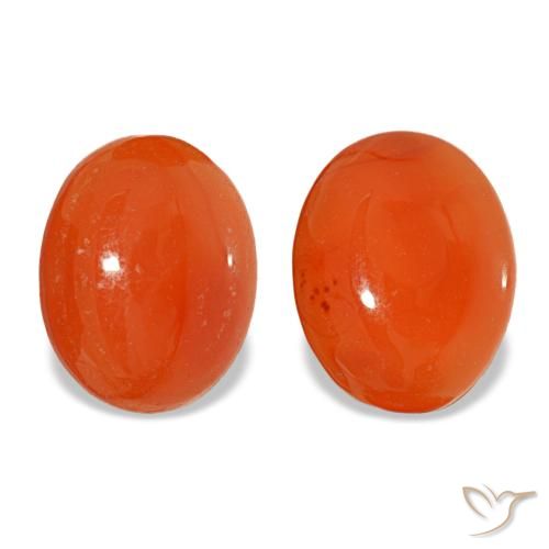 3,64 ct natürliche orangefarbener Karneol-Edelsteine, Oval Schliff, Lichtdurchlässig