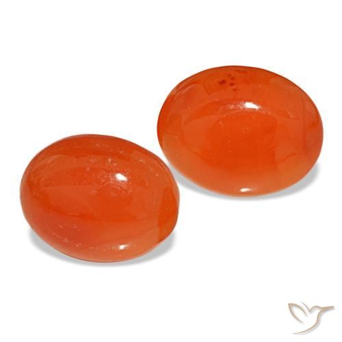 3,64 ct natürliche orangefarbener Karneol-Edelsteine, Oval Schliff, Lichtdurchlässig
