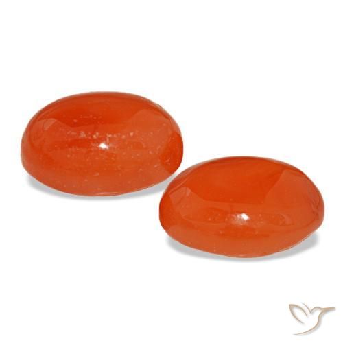 3,64 ct natürliche orangefarbener Karneol-Edelsteine, Oval Schliff, Lichtdurchlässig