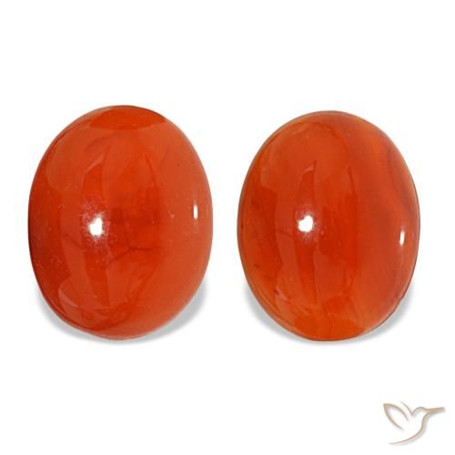 4,90 ct natürliche orangefarbener Karneol-Edelsteine, Oval Schliff, Lichtdurchlässig