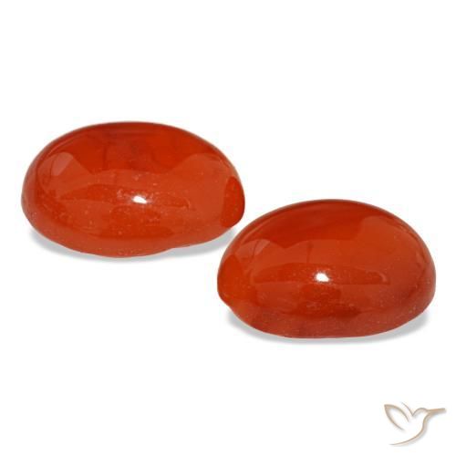 4,90 ct natürliche orangefarbener Karneol-Edelsteine, Oval Schliff, Lichtdurchlässig