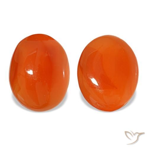 3.81ctw Orangefarbener Karneol, Oval, Lichtdurchlässig