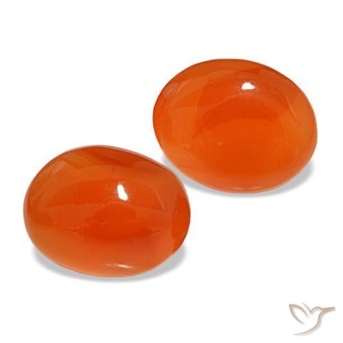 3,81 ct natürliche orangefarbener Karneol-Edelsteine, Oval Schliff, Lichtdurchlässig
