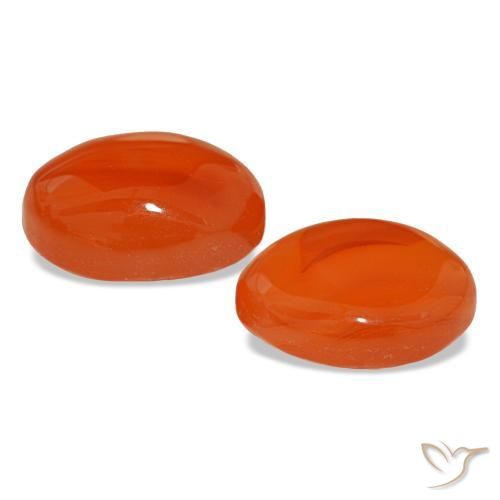 3,81 ct natürliche orangefarbener Karneol-Edelsteine, Oval Schliff, Lichtdurchlässig